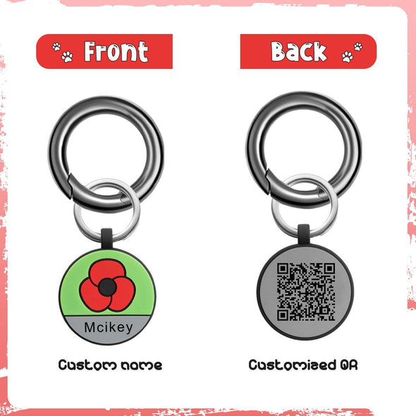 Custom Dog ID Tag with QR Code – Personalized Silica Gel Pet Tag