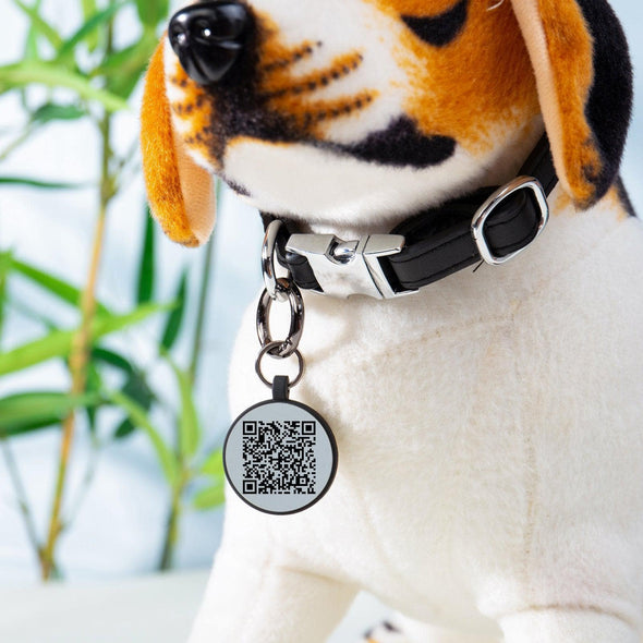 Custom Dog ID Tag with Name and QR Code – Personalized Stainless Steel Pet Tag