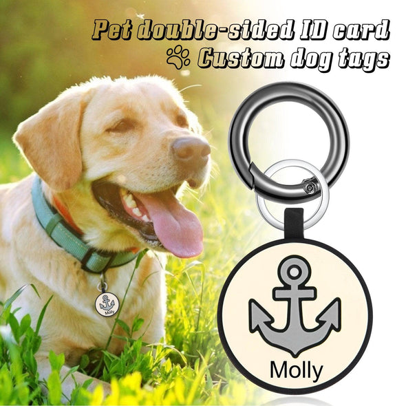 Custom Dog ID Tag with Name and QR Code – Personalized Stainless Steel Pet Tag