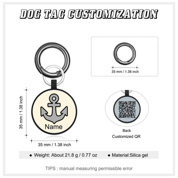 Custom Dog ID Tag with Name and QR Code – Personalized Stainless Steel Pet Tag