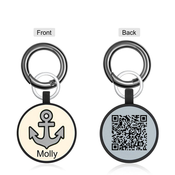 Custom Dog ID Tag with Name and QR Code – Personalized Stainless Steel Pet Tag