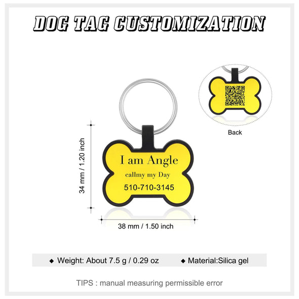 Custom Dog ID Tag with QR Code – Personalized Silica Gel Pet Tag