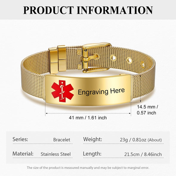 Personalized Custom ID Medical Bracelet