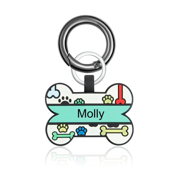 Custom Bone-Shaped Dog Tag with Name and QR Code – Personalized Pet ID Tag