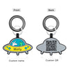 Personalized UFO Dog Tag with Name and QR Code – Fun Custom Pet ID Tag