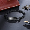 Stylish Protection - Personalized Black Stainless Steel Medical Bracelet