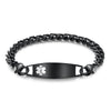 Stylish Protection - Personalized Black Stainless Steel Medical Bracelet