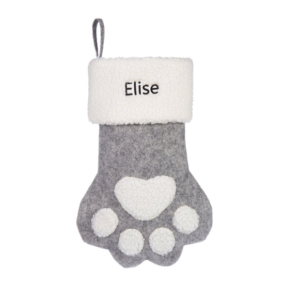 Personalized Pet Paw Christmas Stocking – Custom Stocking for Pet Lovers