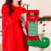 Personalized Elf Christmas Stocking – Custom Elf Boot Stocking with Jingle Bells