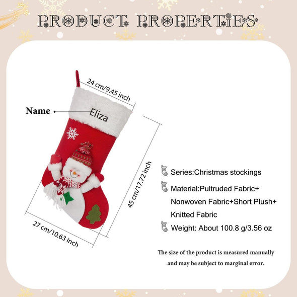 Personalized Christmas Stockings – Custom Holiday Stockings with Santa, Snowman, and Reindeer Designs