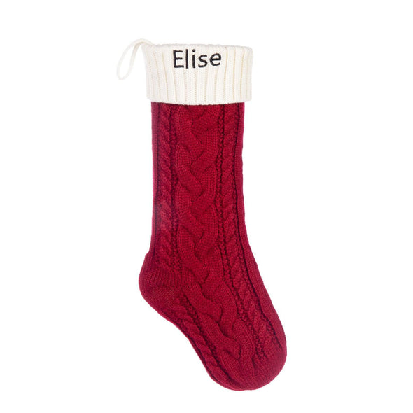 Personalized Knit Christmas Stocking – Custom Cable Knit Holiday Stocking