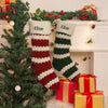 Personalized Striped Knit Christmas Stocking – Custom Holiday Stocking with Classic Stripes