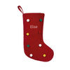 Personalized Polka-Dot Christmas Stocking – Custom Holiday Stocking with Colorful Pom Poms