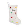 Personalized Polka-Dot Christmas Stocking – Custom Holiday Stocking with Colorful Pom Poms