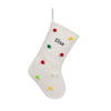 Personalized Polka-Dot Christmas Stocking – Custom Holiday Stocking with Colorful Pom Poms