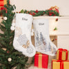 Christmas stPersonalized Winter Wonderland Christmas Stocking – Custom Faux Fur Holiday Stocking with Snowflake Designckings