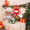 Personalized Paw Print Christmas Stocking – Custom Pet Stocking with Bow Accent