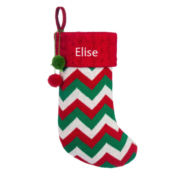 Personalized Knitted Christmas Stocking – Custom Holiday Stocking with Festive Patterns