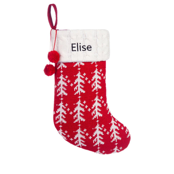 Personalized Knitted Christmas Stocking – Custom Holiday Stocking with Festive Patterns