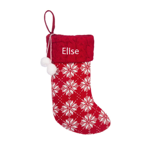 Personalized Knitted Christmas Stocking – Custom Holiday Stocking with Festive Patterns