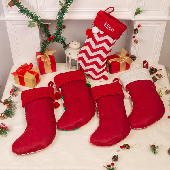 Personalized Knitted Christmas Stocking – Custom Holiday Stocking with Festive Patterns