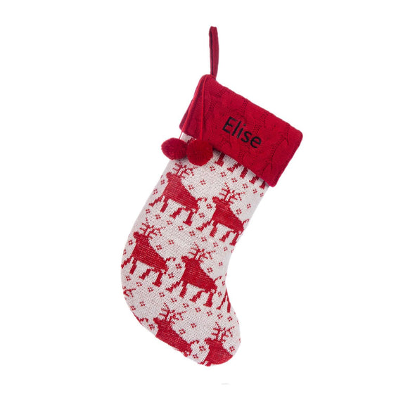 Personalized Knitted Christmas Stocking – Custom Holiday Stocking with Festive Patterns