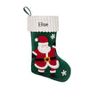 Personalized Santa and Snowman Christmas Stocking – Custom Holiday Stocking with Festive Characters