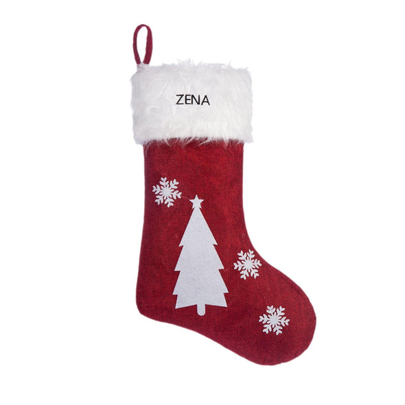 Personalized Snowman Christmas Stocking – Custom Holiday Stocking with Faux Fur Cuff