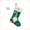 Personalized Gnome Christmas Stocking – Custom Holiday Stocking with Plaid Design