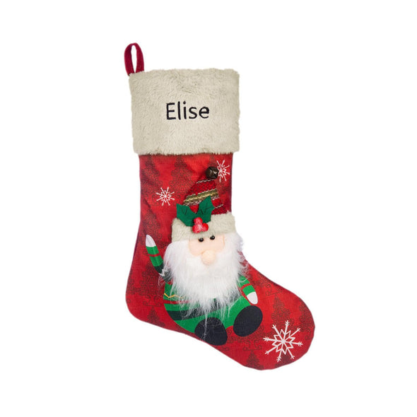 Personalized Christmas Stocking – Custom Holiday Stocking with Santa, Reindeer, and Festive Characters