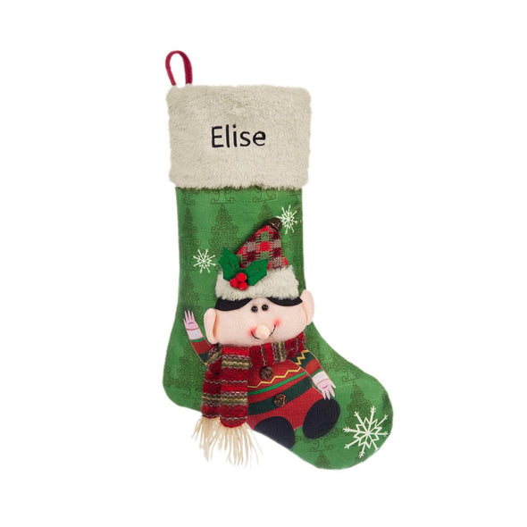 Personalized Christmas Stocking – Custom Holiday Stocking with Santa, Reindeer, and Festive Characters