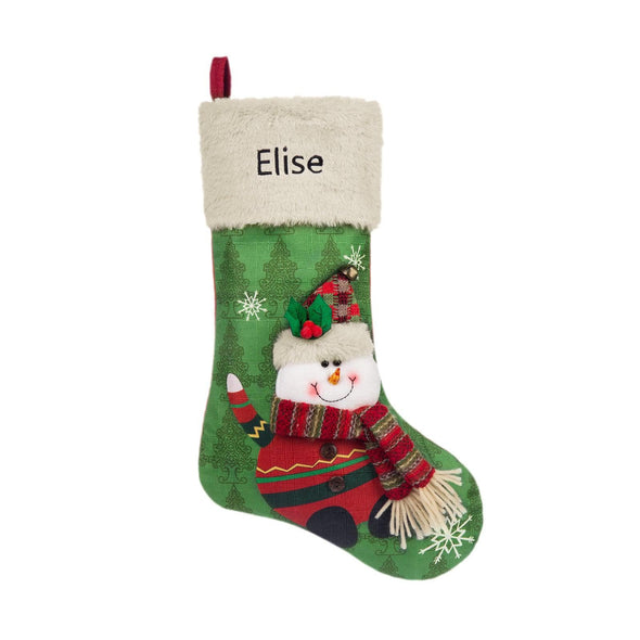 Personalized Christmas Stocking – Custom Holiday Stocking with Santa, Reindeer, and Festive Characters