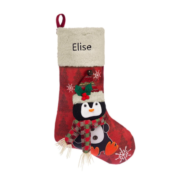 Personalized Christmas Stocking – Custom Holiday Stocking with Santa, Reindeer, and Festive Characters