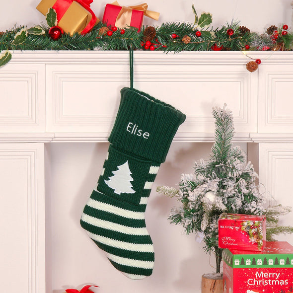 Step Up Your Christmas Sock Game with Personalized Name Snowflake Tree Design!