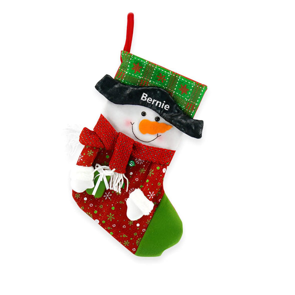 Personalized Christmas Stocking – Snowman, Elk & Santa Claus Designs