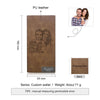 Custom Brown PU Leather Wallet with Engraved Photo, Personalized Long Wallet