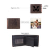 Personalized Men’s Wallet with Custom Photo Engraving, PU Leather in Dark Coffee, Blue, or Black