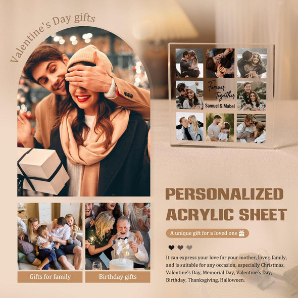 Forever Together – Personalized Photo Acrylic Ornament with 2 Name