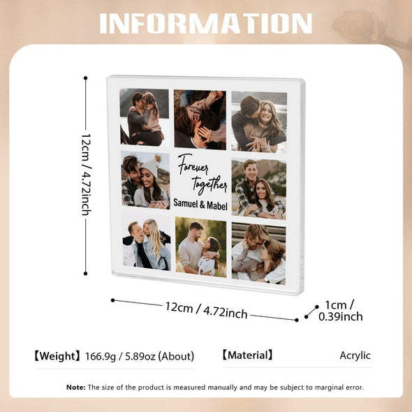 Forever Together – Personalized Photo Acrylic Ornament with 2 Name