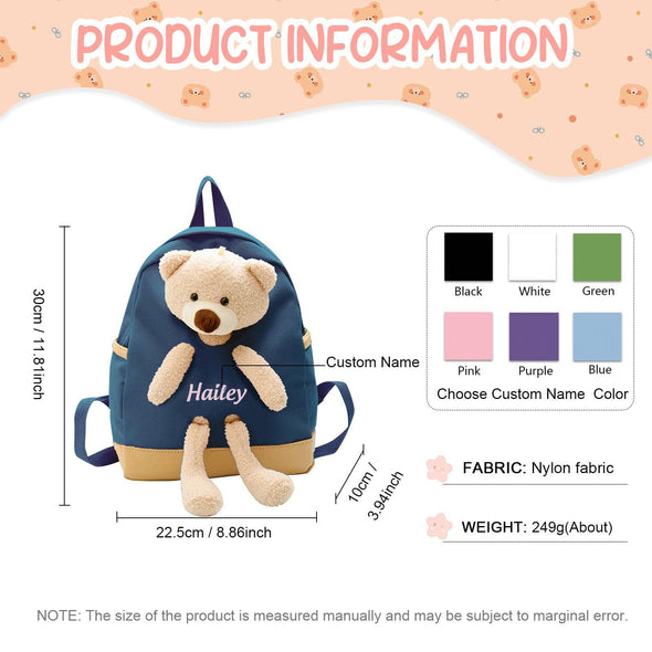 Personalized Kids Backpack with Name – Custom School Bag for Boys or Girls – Back-to-School Gift with Zippered Pockets