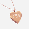 Personalized Sterling Silver .925 Heart Locket Pendant in Yellow or Rose Gold over Silver