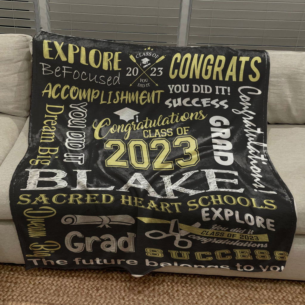 Graduation Blanket, Senior blanket, Collage graduation blanket, High School graduation blanket