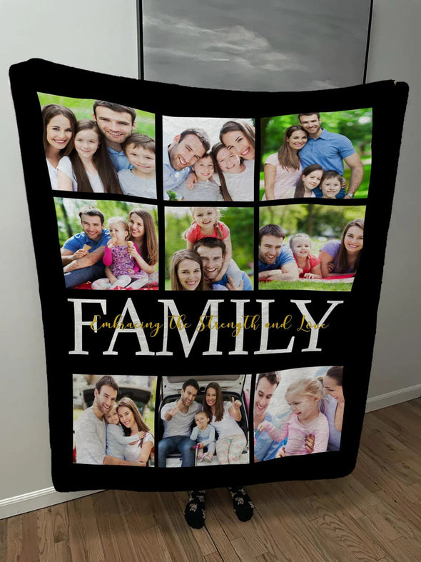 Create your own Family Collage Photo blanket.  Make it your own.  Fleece or Mink blankets.