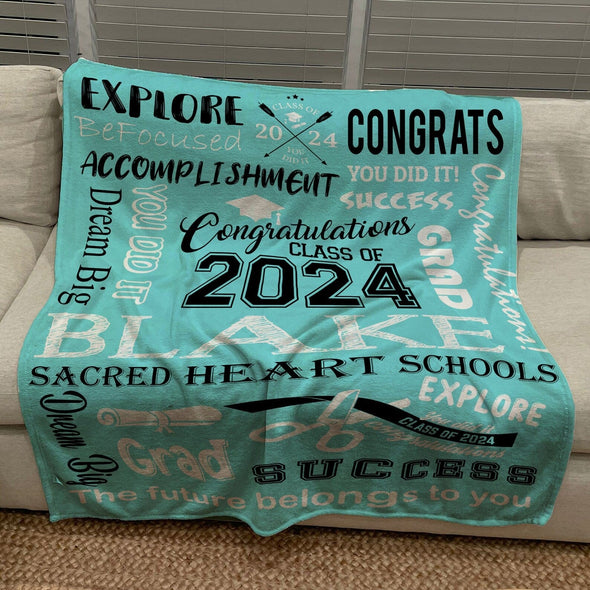 Graduation Blanket, Senior blanket, Collage graduation blanket, High School graduation blanket