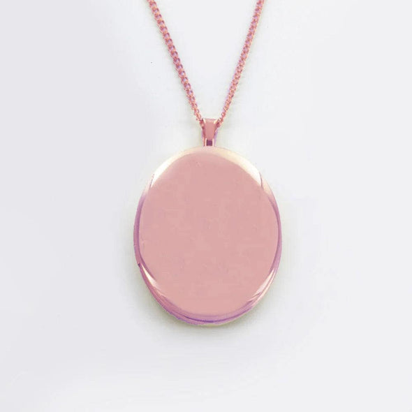 Elegant Gold-Plated Oval Locket Necklace (No Chain) – Personalized Monogram Jewelry Gift for Mother, Wife, or Friend