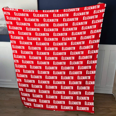 Create your own Cozy Plush Fleece blanket with a name repeating over the entire Blanket - Dreamaker
