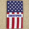 American Flag with a Name Beach Towel 30" x 60"