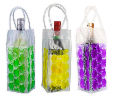 Reusable Wine Cooler Bag with Freezer Gel – Portable Ice Gel Chiller Tote