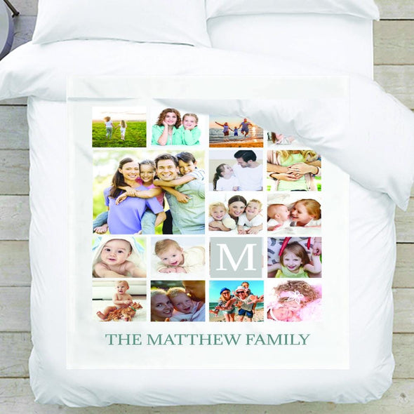 Personalized Family Name Blanket With Pictures | Design Custom Photo Collage Blanket