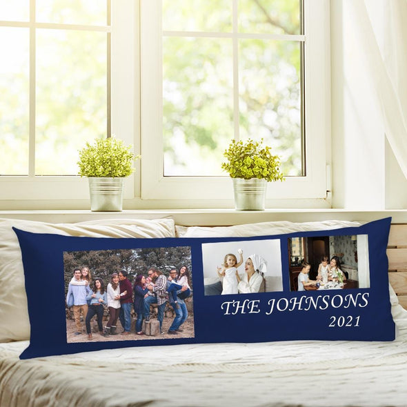 Family 3 Photo Body Pillow Case of Your Photo | Create Your Own Personalized Photo Pillow